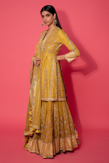Simar Dugal Chanderi Kurta Sharara Set 
