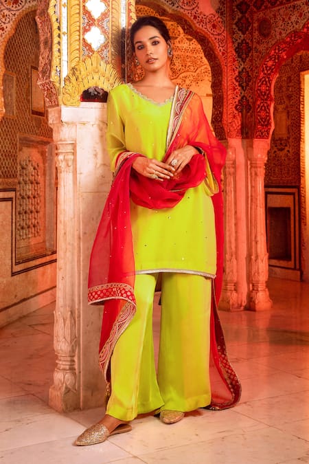 Supria Munjal Embroidered Kurta Palazzo Set 