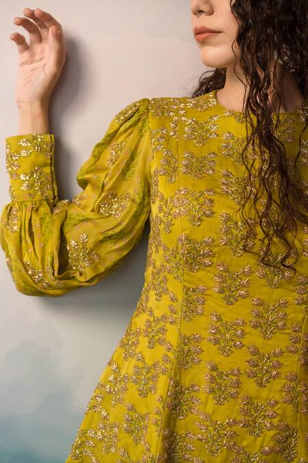 Buy EASE Green , Viscose Organza, Pure Floral Embroidered Kurta Palazzo Set Online at Aza Fashions Buy_EASE_Green , Viscose Organza, Pure Floral Embroidered Kurta Palazzo Set _Online_at_Aza_Fashions