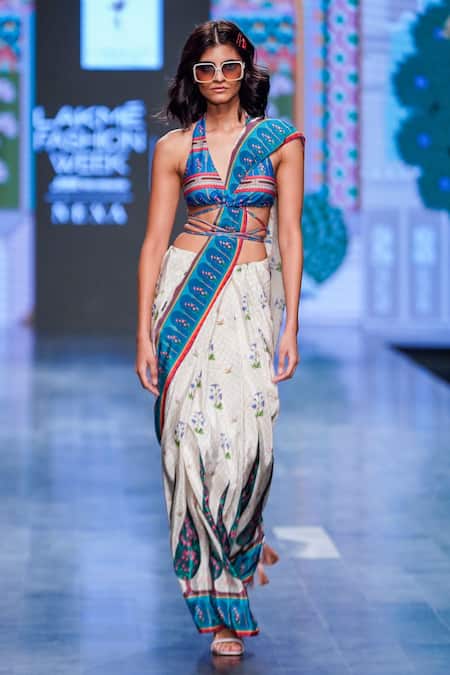 Limerick by Abirr N' Nanki Sevilla Moroccan Print Saree 