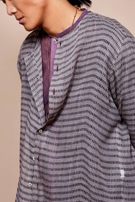 Urvashi Kaur_Purple Organic Cotton Kurta And Dhoti Pant Set _Online_at_Aza_Fashions