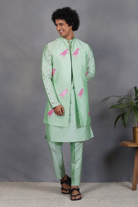 Eleven Brothers Tabir Embroidered Bundi & Kurta Set 