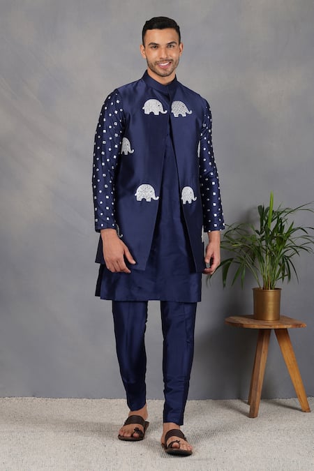 Eleven Brothers Ruh Embroidered Bundi & Kurta Set 