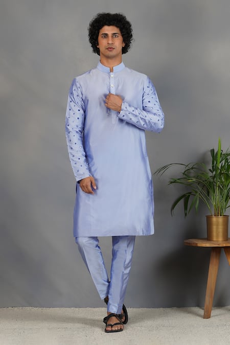 Eleven Brothers Silk Sleeve Embroidered Kurta Set 