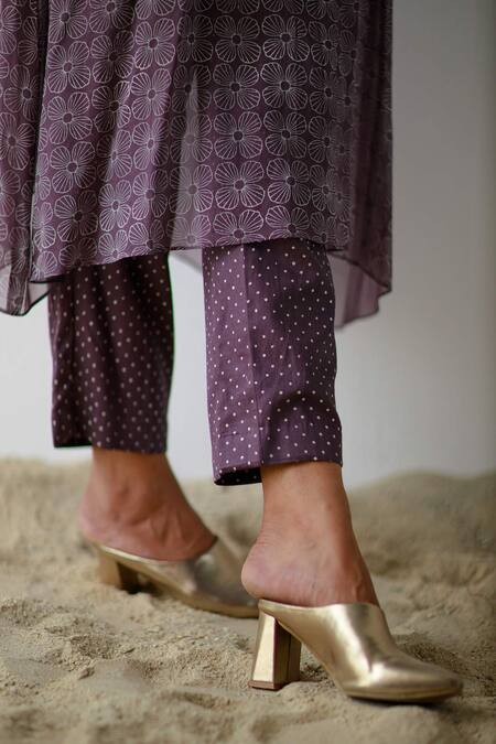 Shop Surbhi Gupta Purple Kurta Georgette Trouser Cotton Silk Printed And Pant Set Online at Aza Fashions Shop_Surbhi Gupta_Purple Kurta Georgette Trouser Cotton Silk Printed And Pant Set _Online_at_Aza_Fashions