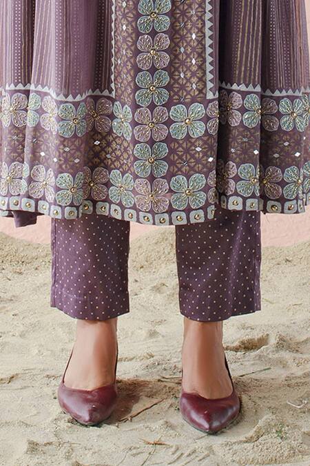 Surbhi Gupta Purple Kurta Georgette Trouser Cotton Silk Printed And Pant Set at Aza Fashions Surbhi Gupta_Purple Kurta Georgette Trouser Cotton Silk Printed And Pant Set _at_Aza_Fashions