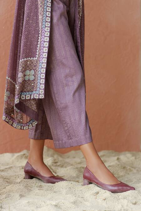 Shop Surbhi Gupta Purple Cape Georgette Blouse And Trousers Cotton Printed & Pant Set Online at Aza Fashions Shop_Surbhi Gupta_Purple Cape Georgette Blouse And Trousers Cotton Printed & Pant Set _Online_at_Aza_Fashions