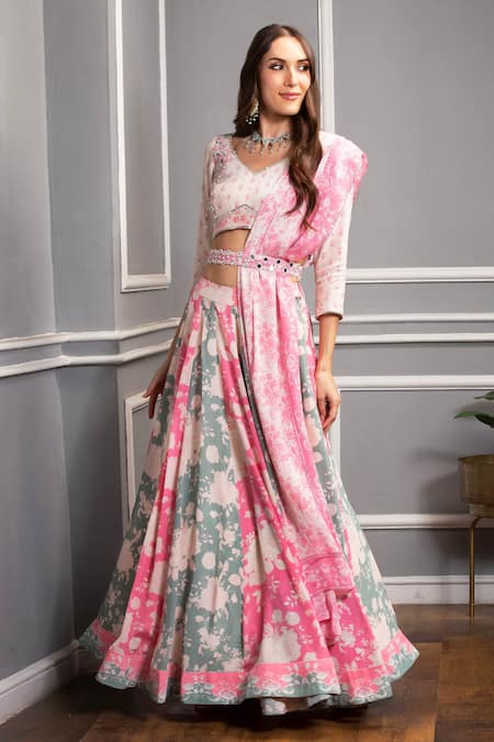 Buy Fabcartz Self Design Unstitched Lehenga Choli (Beige)| Beautiful &  Latest Design | In Vogue Women Outfits| Online at Best Prices in India -  JioMart.