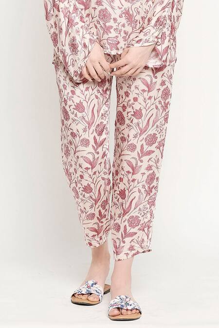 Shop SAKSHI GIRRI Pink Cotton Satin Notched Printed Co-ord Set Online at Aza Fashions Shop_SAKSHI GIRRI_Pink Cotton Satin Notched Printed Co-ord Set _Online_at_Aza_Fashions