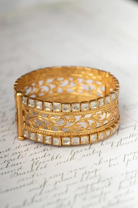 Osvag India Floral Motif Embellished Bangle 