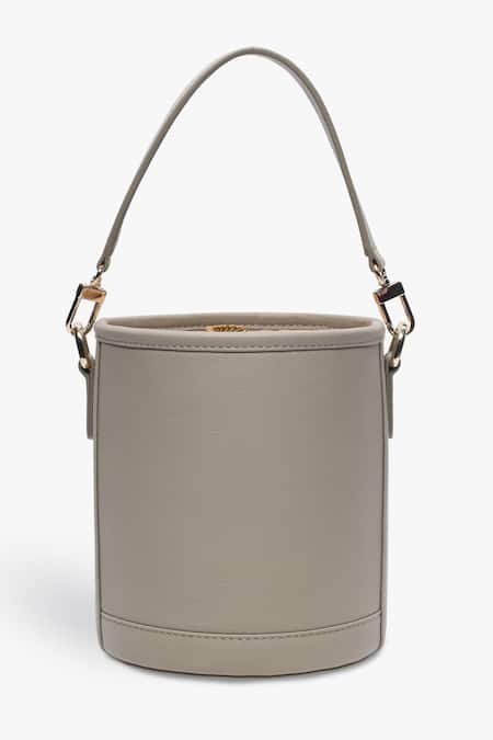 Shop Tan & Loom Grey Nappa Leather Polti Bag at Aza Fashions Shop_Tan & Loom_Grey Nappa Leather Polti Bag _at_Aza_Fashions