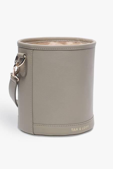 Tan & Loom Grey Nappa Leather Polti Bag Online at Aza Fashions Tan & Loom_Grey Nappa Leather Polti Bag _Online_at_Aza_Fashions