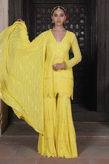 Soniya G Georgette Lucknowi Sharara Set 