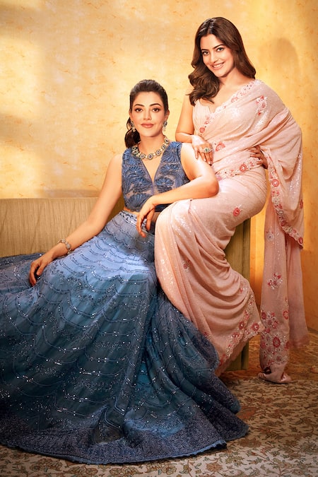 Jade By Monica & Karishma Scallop Embroidered Lehenga & Blouse Set 