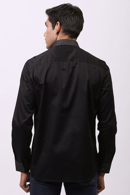 Cosa Nostraa Contrast Metallic Panelled Shirt 