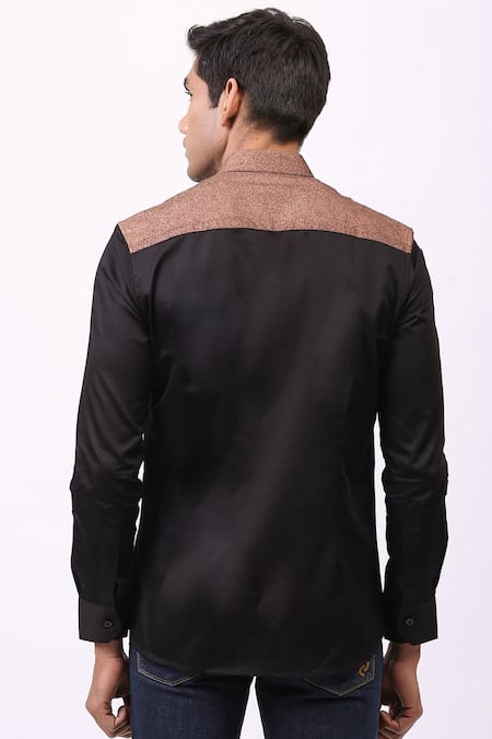 Cosa Nostraa Giza Cotton Panelled Shirt 