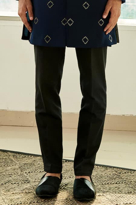 Tisa - Men_Blue Viscose Polyester Embroidered Sherwani Set_Online_at_Aza_Fashions