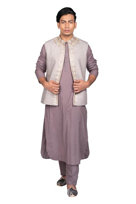 Debarun Cotton Tussar Bundi & Kurta Set 