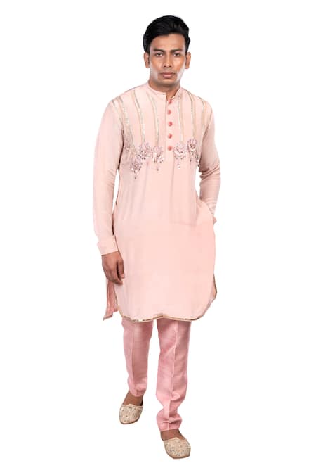 Debarun Crepe Embroidered Kurta Set 