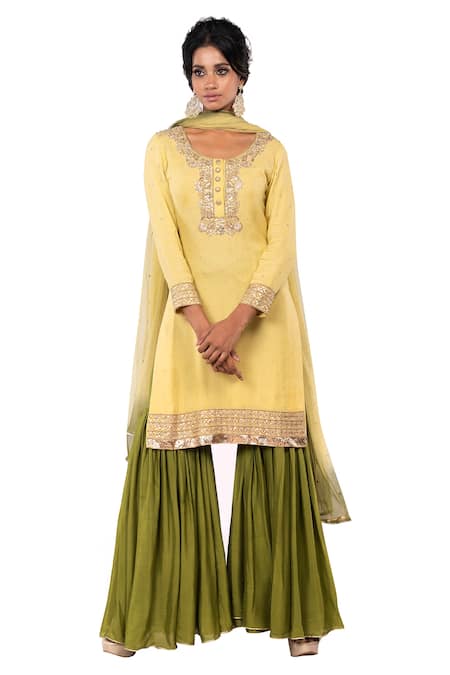 Debarun Georgette Kurta Sharara Set 