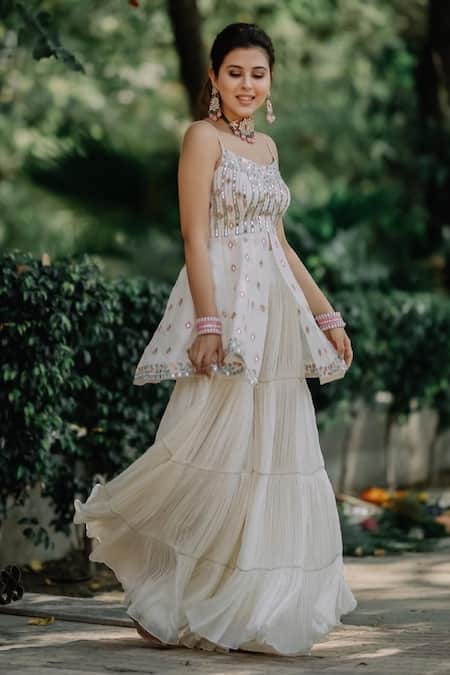 Parul Gandhi Embroidered Peplum Tunic & Sharara Set 