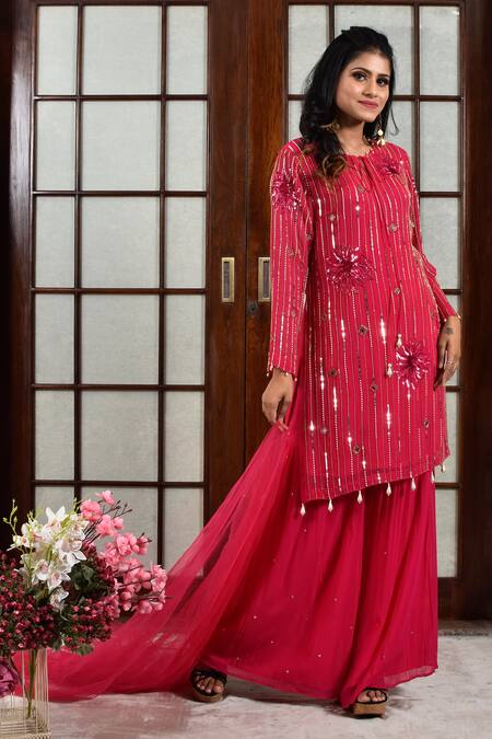 Seams Pret And Couture Embroidered Kurta Sharara Set 