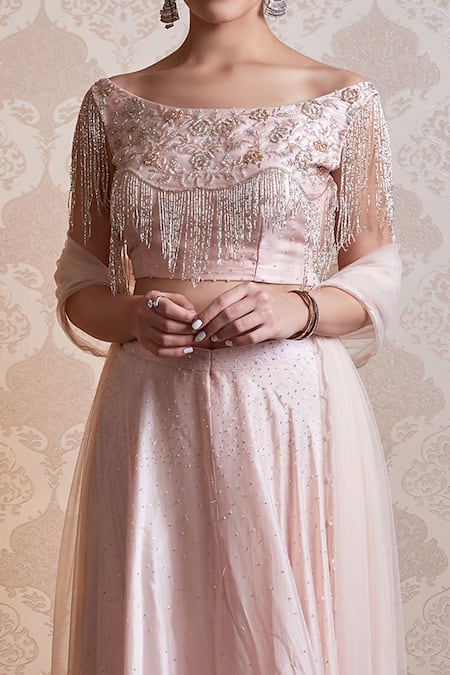 Buy Soha By Harleen And Sona Pink Blouse Organza, Lehenga Silk And Dupatta Net Glass Beads, Aniyah Set Online at Aza Fashions Buy_Soha By Harleen And Sona_Pink Blouse Organza, Lehenga Silk And Dupatta Net Glass Beads, Aniyah Set_Online_at_Aza_Fashions