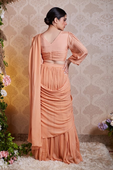 Soha By Harleen And Sona Noor Pre-Draped Saree With Blouse 