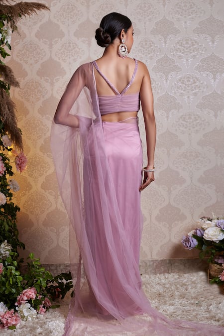 Soha By Harleen And Sona Keira Pre-Draped Saree With Blouse 