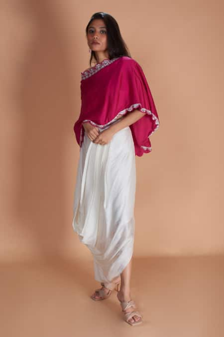 Soha by Harleen and Sona Eva Short Cape & Dhoti Skirt Set 