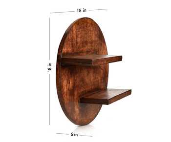 Shop_Green Girgit_Brown Wooden Round Wall Shelf_Online_at_Aza_Fashions