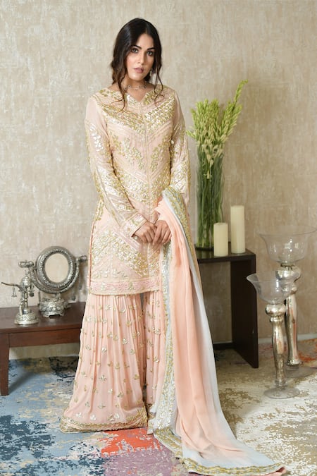 Shian Gota Embroidered Sharara Set 