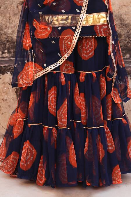 Shop Gulabo Jaipur Blue Georgette Bandhani Scoop Neck Shinaz Print Kurta Sharara Set Online at Aza Fashions Shop_Gulabo Jaipur_Blue Georgette Bandhani Scoop Neck Shinaz Print Kurta Sharara Set _Online_at_Aza_Fashions