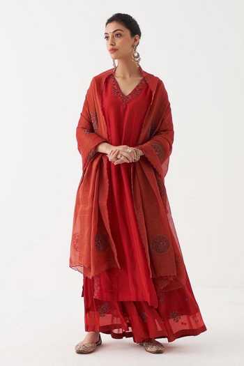 Rhua Shirin Embroidered Kurta Sharara Set