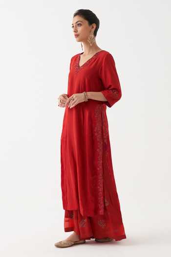 Rhua Shirin Embroidered Kurta Sharara Set