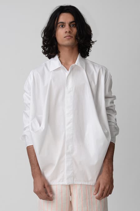 Rajesh Pratap Singh_White Cotton Shirt _Online_at_Aza_Fashions