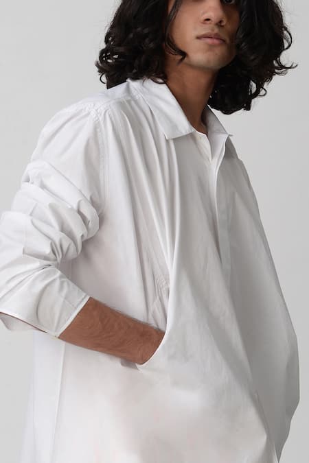 Buy_Rajesh Pratap Singh_White Cotton Shirt _Online_at_Aza_Fashions