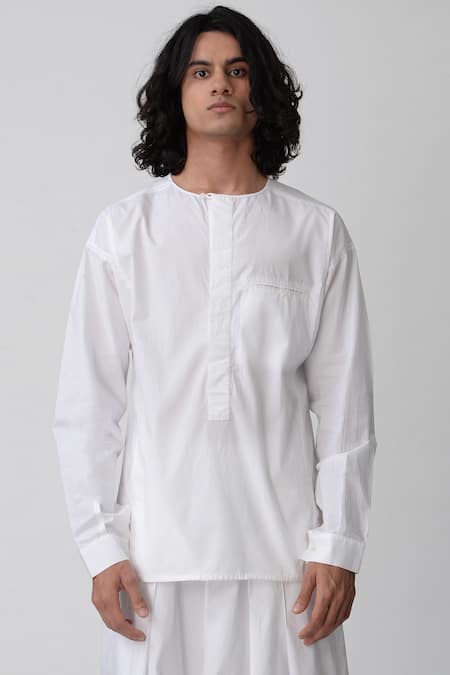 Buy Rajesh Pratap Singh White Cotton Shirt Online at Aza Fashions Buy_Rajesh Pratap Singh_White Cotton Shirt _Online_at_Aza_Fashions