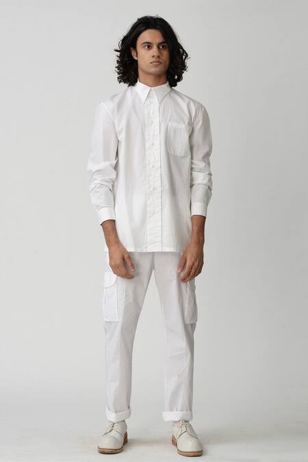 Rajesh Pratap Singh_White Cotton Shirt _Online_at_Aza_Fashions