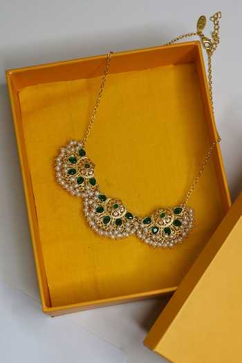 ZARIIN Gold Plated Sunayna Necklace Online at Aza Fashions ZARIIN_Gold Plated Sunayna Necklace _Online_at_Aza_Fashions