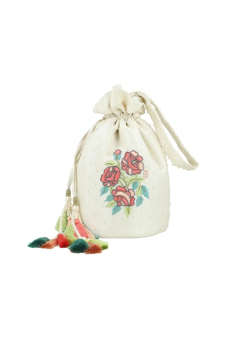 Chhaya Mehrotra Floral Embroidered Potli Bag 