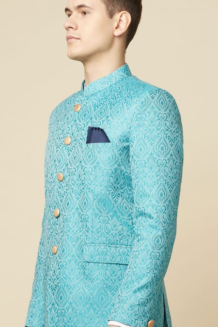 Buy_Spring Break_Green Cotton, Polyester Embroidery Full Sleeved Jodhpuri Jacket