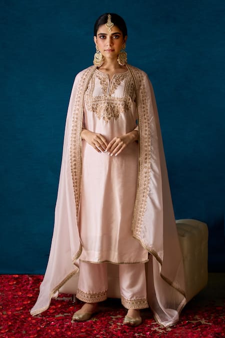 Soha By Harleen And Sona Asra Embroidered Kurta Palazzo Set 