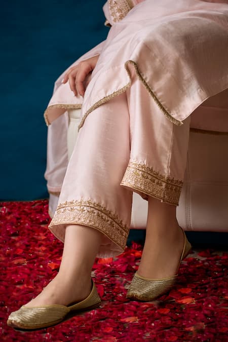 Shop_Soha By Harleen And Sona_Pink Kurta And Palazzo Bamberg  Dupattatabby Asra Embroidered Set _Online_at_Aza_Fashions