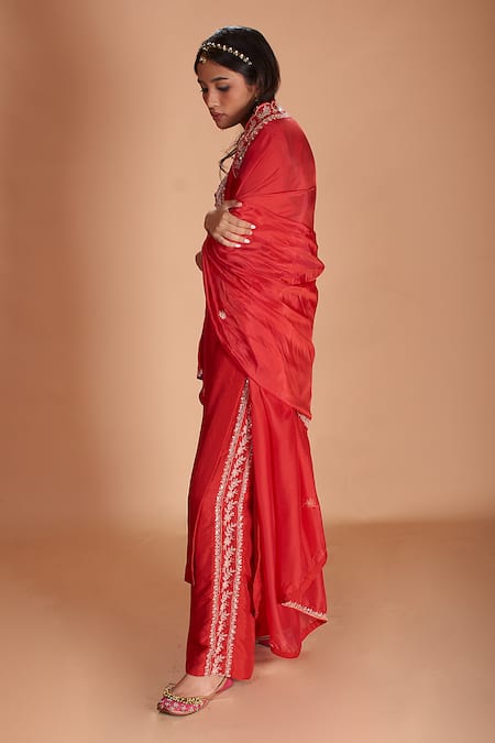 Soha By Harleen And Sona Orange Kurta Palazzos Keisha Embroidered Set Online at Aza Fashions Soha By Harleen And Sona_Orange Kurta Palazzos Keisha Embroidered Set _Online_at_Aza_Fashions