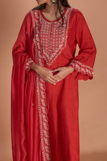 Buy Soha By Harleen And Sona Orange Kurta Palazzos Keisha Embroidered Set Online at Aza Fashions Buy_Soha By Harleen And Sona_Orange Kurta Palazzos Keisha Embroidered Set _Online_at_Aza_Fashions