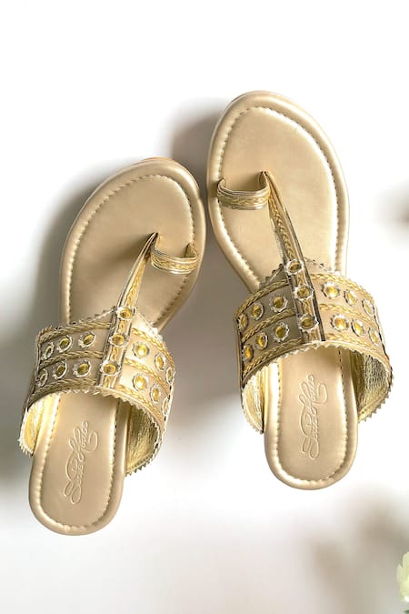 Sole House  Embroidered Kolhapuri Wedges 