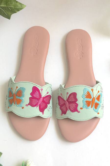 Womens cheap floral sliders