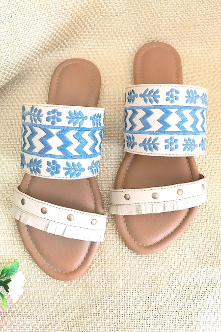 White 2 strap discount sandals