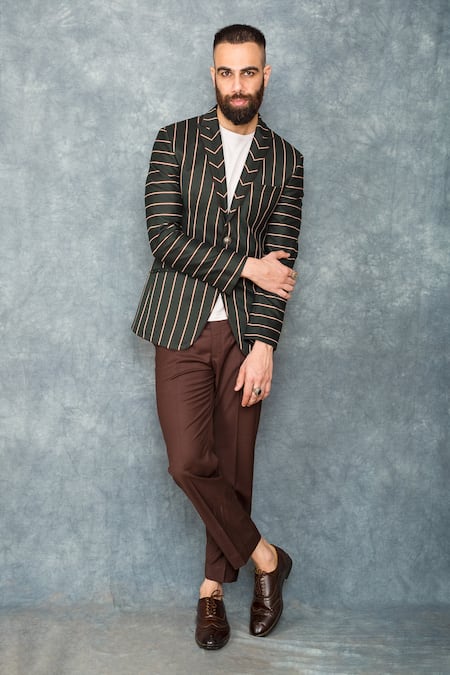 Sarab Khanijou Striped Blazer & Pant Set 